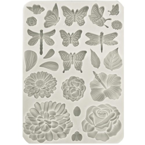 Szilikon öntőforma A5 - Create Happiness Secret Diary butterflies and flowers