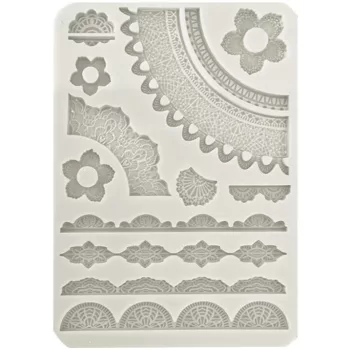   Szilikon öntőforma A5 - Create Happiness Secret Diary lace borders