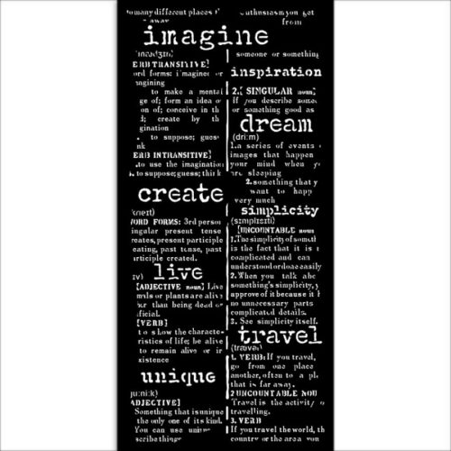 Vastag stencil 12cm x 25cm - Create Happiness Secret Diary dictionary 