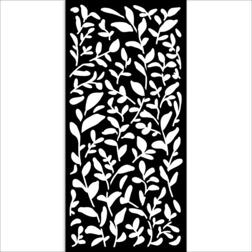 Vastag stencil 12cm x 25cm - Create Happiness Secret Diary leaves pattern