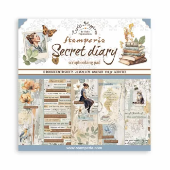   Stamperia scrapbook papír készlet - Create Happiness Secret Diary 20cm x 20cm