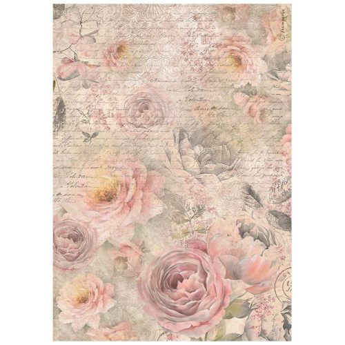 A4 rizspapír csom. - Shabby Rose roses pattern