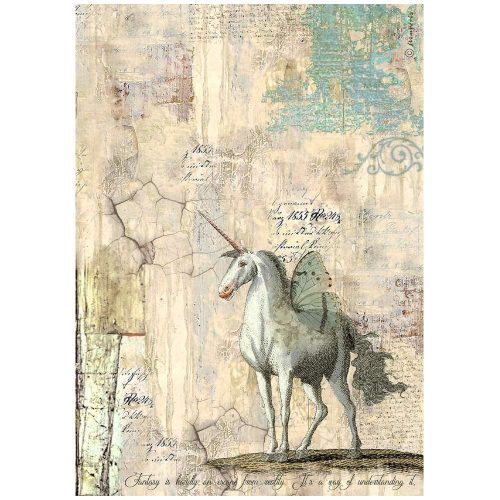 A4 rizspapír csom. - Wonderland unicorn
