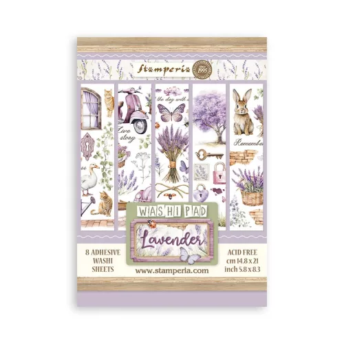 Washi tömb 8 lap A5 - Lavender