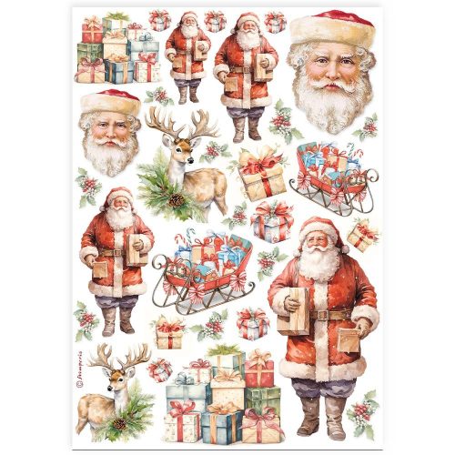A4 rizspapír csom. - Classic Christmas Santa Claus