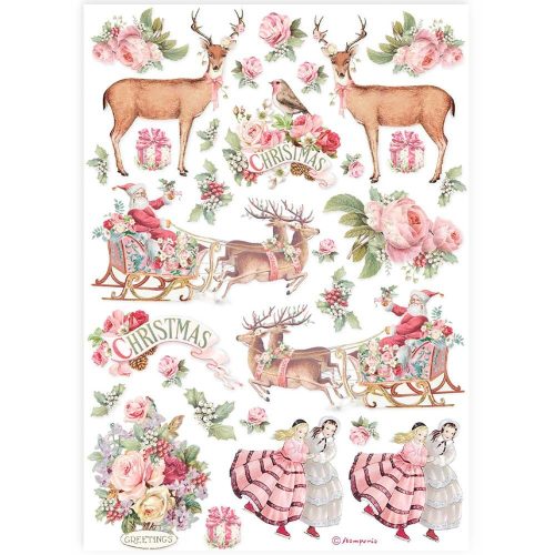A4 rizspapír csom. - Pink Christmas