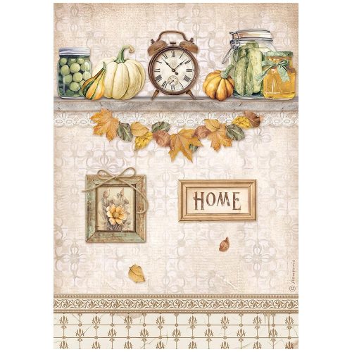 A4 rizspapír csom. - Golden Harmony clock and pumpkins