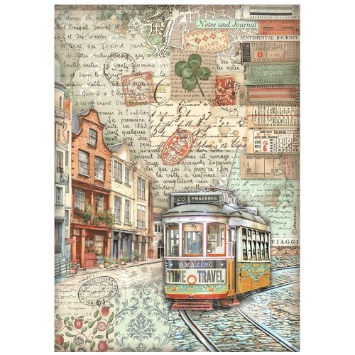 A4 A4 rizspapír csom. - Art of Travelling tram