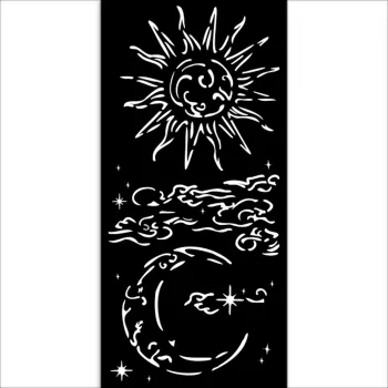 Vastag stencil cm 12X25 - Masquerade sun and moon