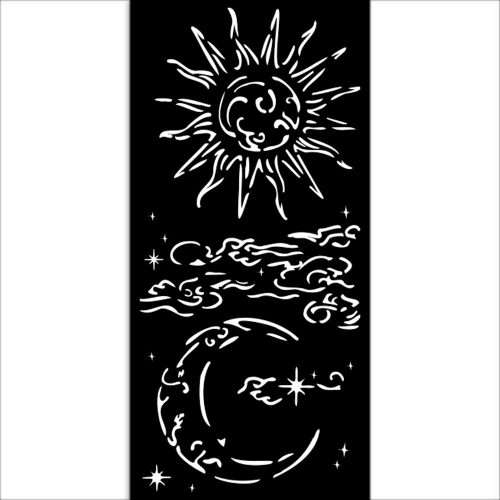 Vastag stencil cm 12X25 - Masquerade sun and moon