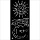 Vastag stencil cm 12X25 - Masquerade sun and moon