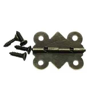   Zsanér íves bronz színű kicsi 20mm x 25mm 2db/cs. 90 fokos nyílás, csavarral