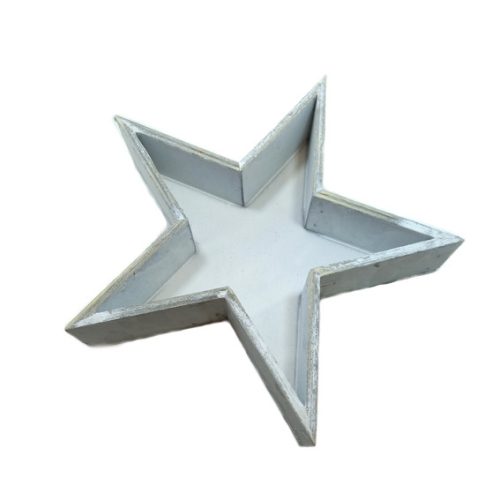 Csillag alakú tál mosott fehér 23cm x 22cm x 5cm