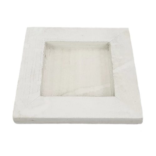 Dekorációs fa tál fehér négyzet 20x20cm