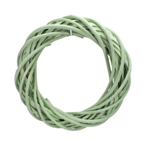 Vesszőkoszorú pasztell zöld 25cm