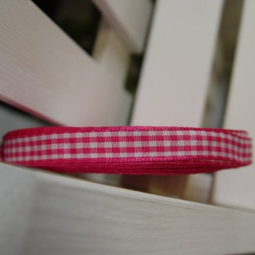 Kockás szalag 1cm - pink