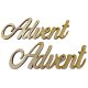 Fa felirat "Advent" 15cm x 5,5cm - natúr 2db/csomag