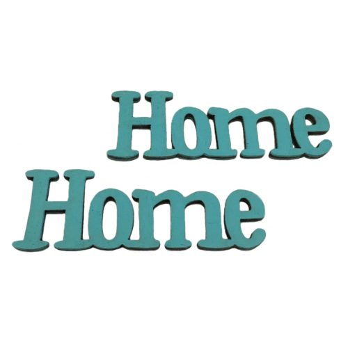 Fa "Home" felirat türkiz 2db/csomag