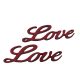 Fa "Love" felirat meggypiros 8cm 2db/csomag