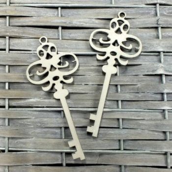 Fa kulcs vintage fehér 2db/cs.