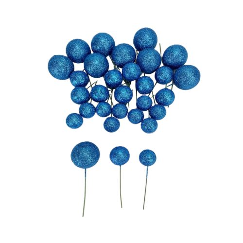 Csillámos gömb pick kék 30db/cs
