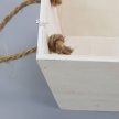 Fehér trapéz alakú kötél füles dekorláda 15,5cm x 26cm x 9 cm