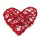 Fonott hálós szív 15cm piros