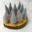 Dekor fenyő ezüst glitteres 12cm