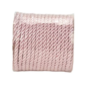 Sodrott zsinór 5mm vastag - pasztellrózsaszín MÉTER