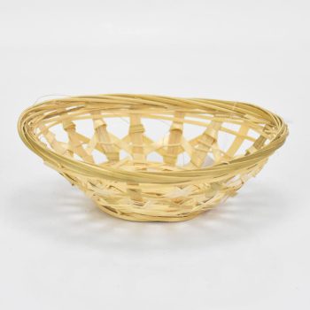 Hosszúkás áttört bambusz tál 17,5cm x 13,5cm
