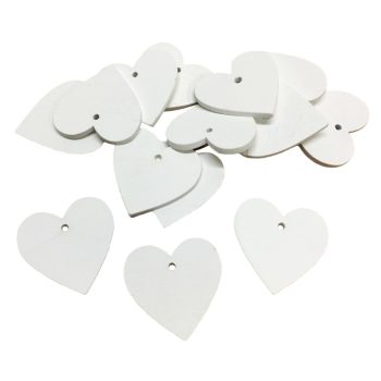 Fehér fa szív 4cm x 4cm 5db/csomag