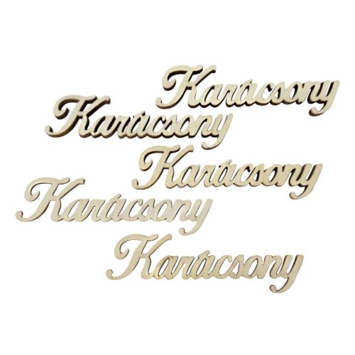 Karácsony felirat natúr 10cm 8db/csomag