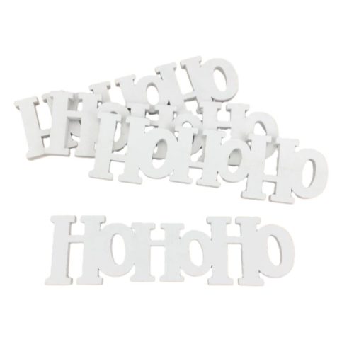 Hohoho felirat fehér 15cm 4db/csomag
