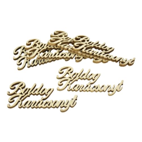 Fa felirat "Boldog Karácsonyt" 10cm x 4cm - natúr 6db/csomag