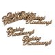 Fa felirat "Boldog Karácsonyt" 10cm x 4cm - arany 6db/csomag