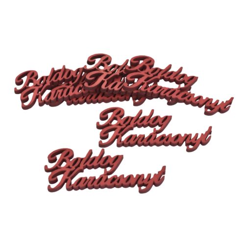 Fa felirat "Boldog Karácsonyt" 10cm x 4cm - piros 6db/csomag
