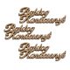 Fa felirat "Boldog Karácsonyt" 15cm x 7cm - arany 3db/csomag
