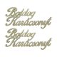 Fa felirat "Boldog Karácsonyt" 15cm x 7cm - zöldarany 2db/csomag