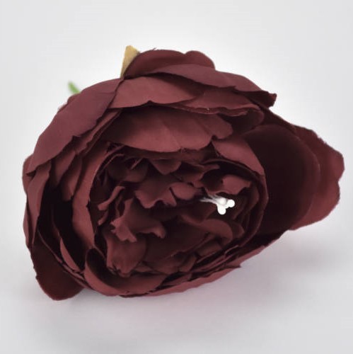 Pünkösdi rózsa fej 7cm bordó