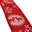 Karácsonyi juta szalag drótos szegéllyel - piros