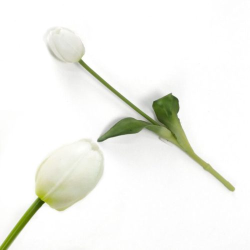 Szálas tulipán gumiszerű anyagból fehér