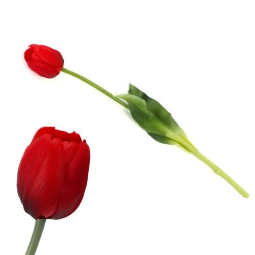 Szálas tulipán gumiszerű anyagból piros