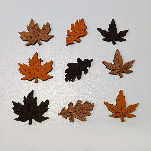 Festett őszi fa levelek 3,5cm 9db/cs.