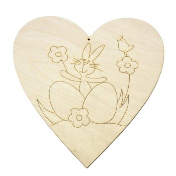 Fa - Nyuszi a szívben kifestő 20 cm