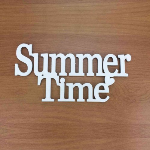 Fa "Summer Time" felirat 20cm x 10cm - fehér