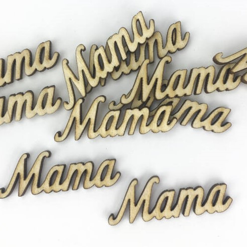 Natúr fa "Mama" felirat 5cm