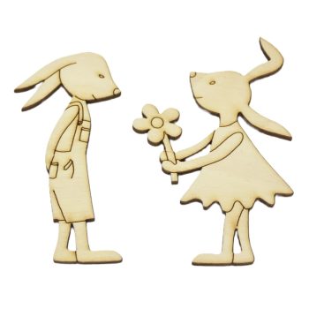 natúr fa nyuszi lány és nyuszi fiú 10 cm magas