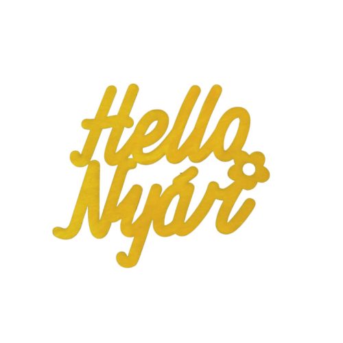 Fa felirat "Helló Nyár" 11cm x 10cm - sárga