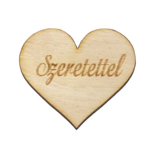 Fa szív "Szeretettel" 4cm