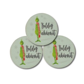   Nyomtatott fa tábla - Grincs "Boldog akármit" 5cm 3db/csomag